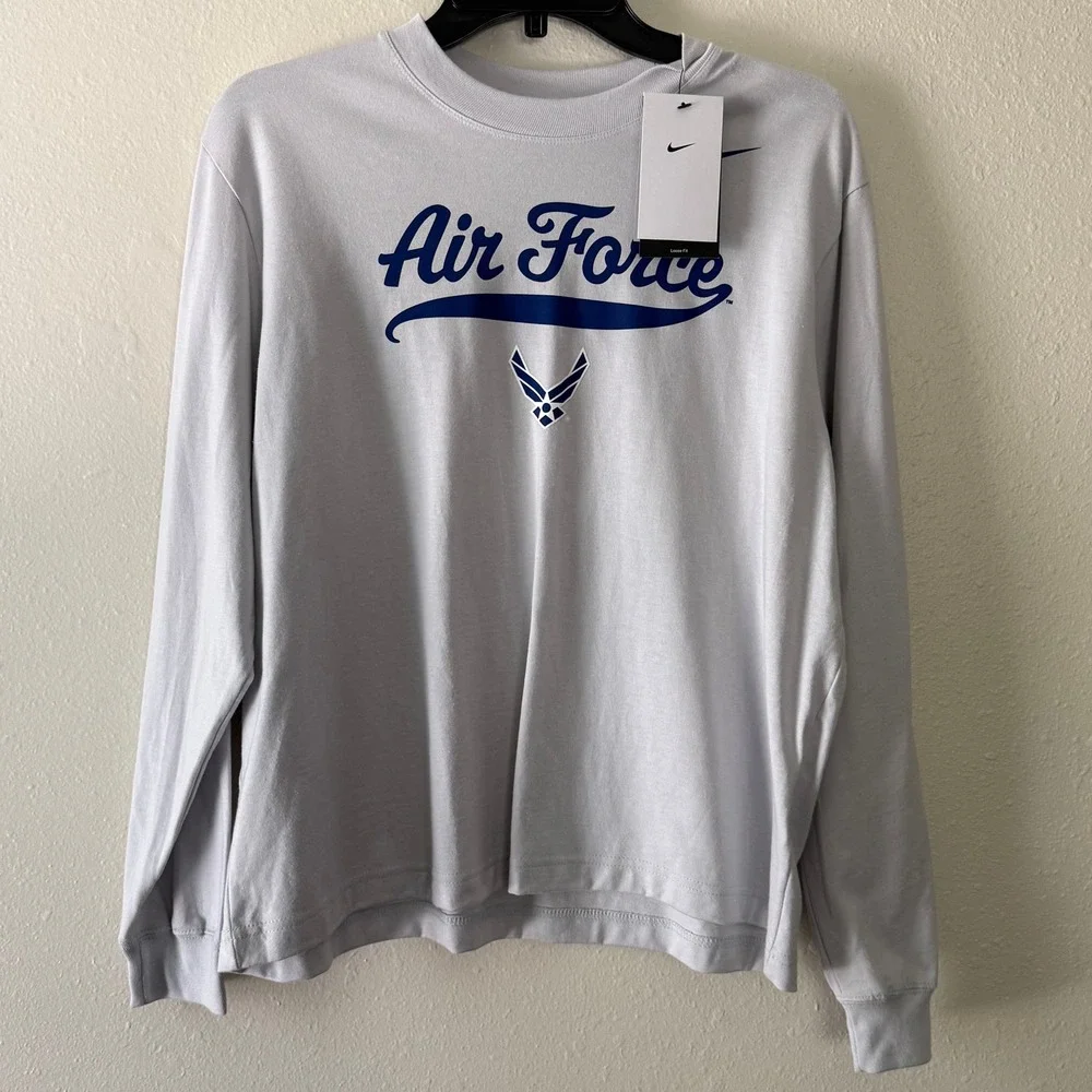 Nike Air Force Long Sleeve Boxy Tee Neutral Grey W12669 P036778-USAF-SMS